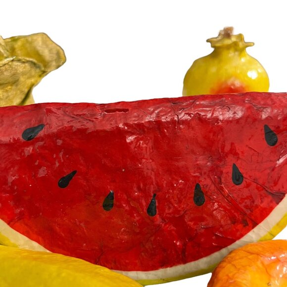 Vintage 14 Mexican Paper Mache Fruits Vegetables Folk Art - Picture 5 of 10